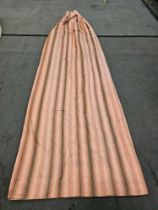 A Pair Silk Drape Pink /Grey StripesSize -cm 132 x 310 Ref Dorch 56