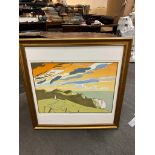 Colin Moore (Scottish B.1949) A Limited Edition Three Block Colour Lino Print 14 Of 100 Framed