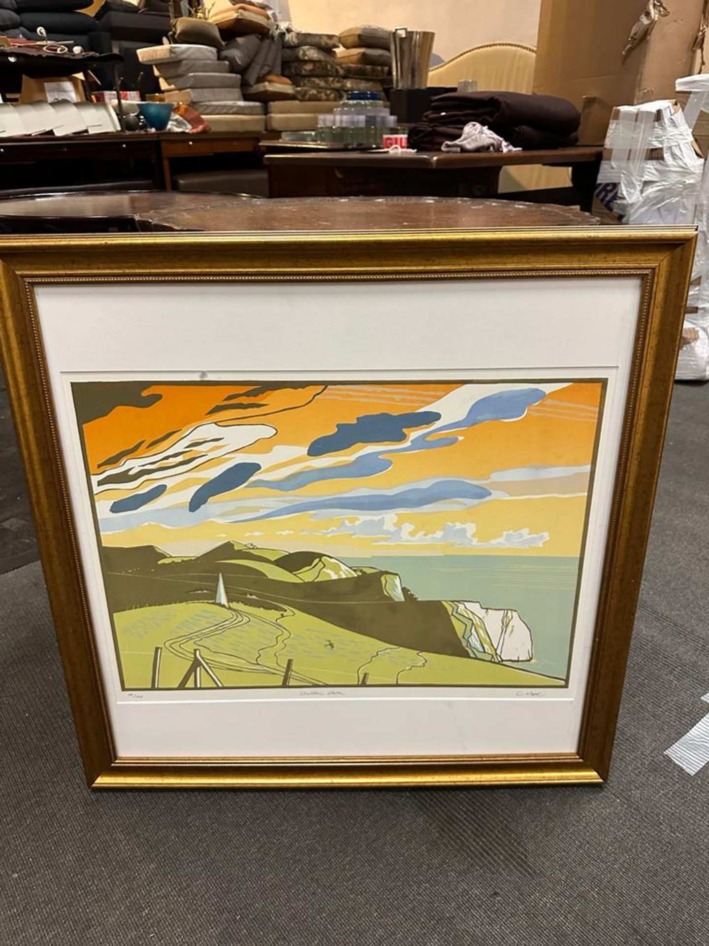 Colin Moore (Scottish B.1949) A Limited Edition Three Block Colour Lino Print 14 Of 100 Framed