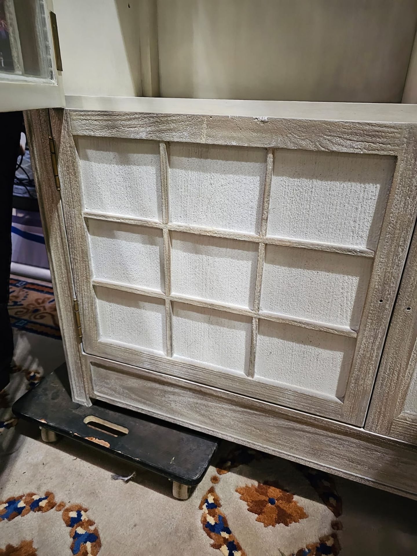 Large French Rustic Storage Cabinet With 6 Doors. Adorned With Glass/Mirror Doors And Finished In - Image 8 of 9