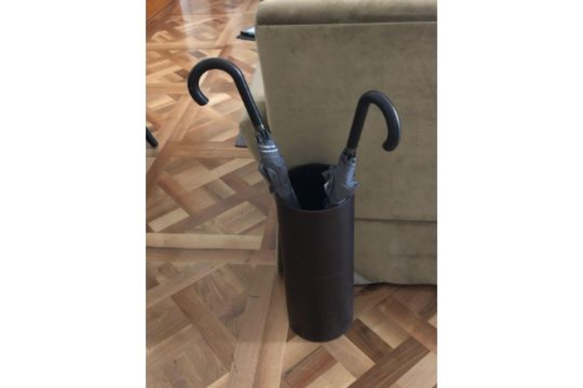 3x Leather Umbrella Stands