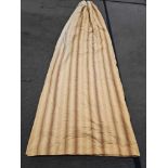 A Pair Silk Drapes Gold /Brown Stripes Size -cm 130 x 285 Ref Dorch 52