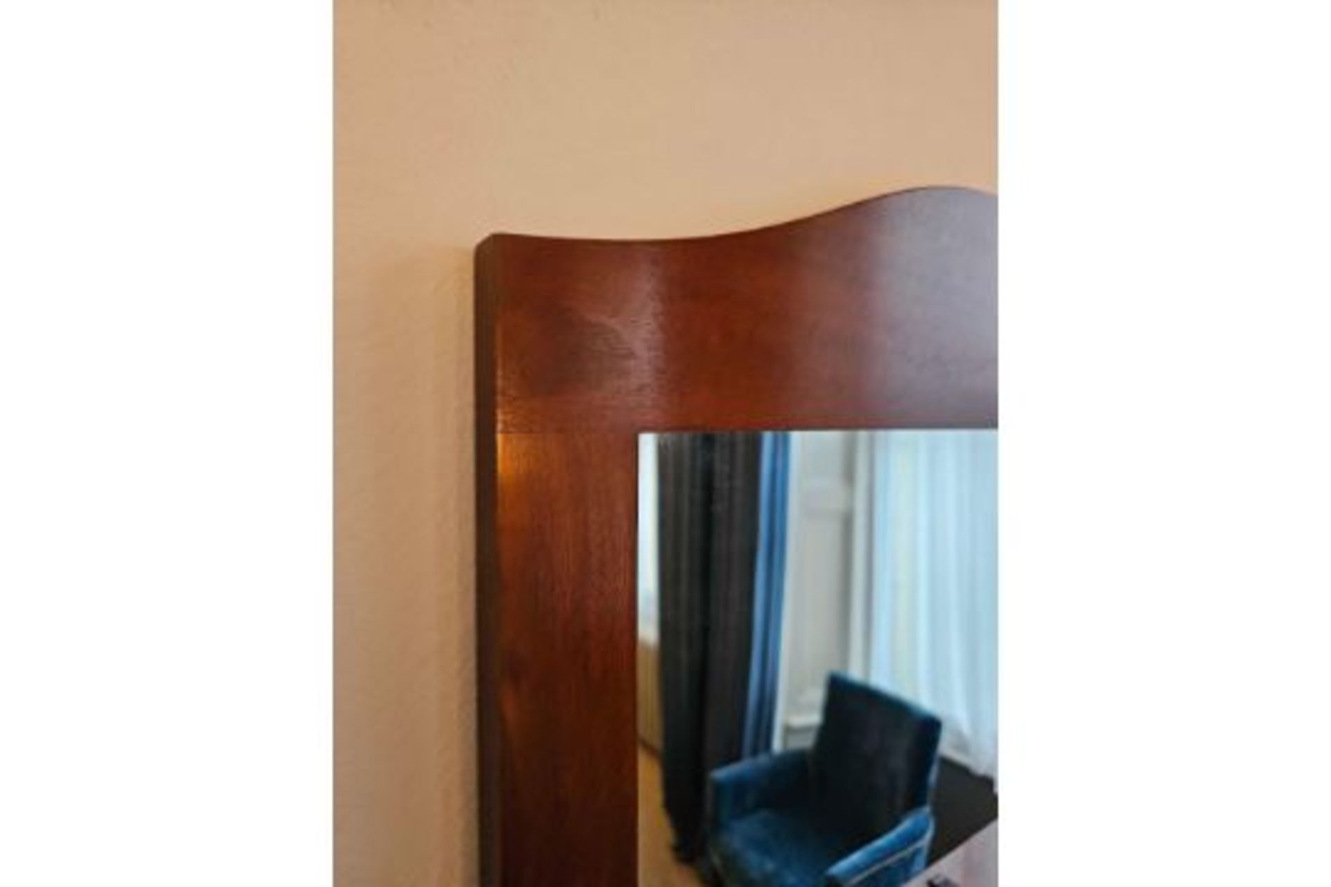 Mahogany Accent Mirror A Simple Shaped Frame With Dome Top Feature 60 x 80cm - Image 2 of 2