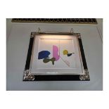 Nicholas Wood (Usa) Abstract Framed Wall Art On Paper With Picture Light 72 x 66cm