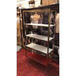 Boyd By Resource Decor Metal Bookcase Luxe Designer Bookcase With Lacquered Metal Shelves, Stainless