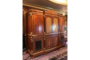 Break Front Large Cabinet In Walnut Central Full Length Double Door With Doors That Open Inwards