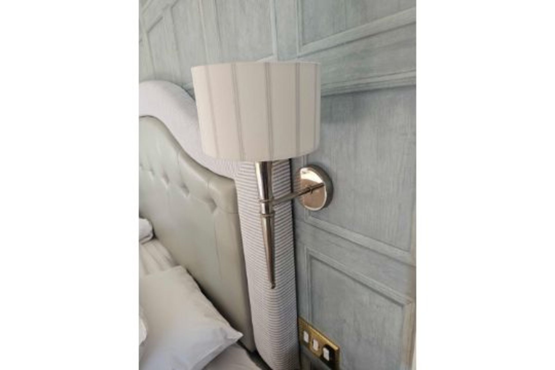 A Pair Of Heathfield & Co Henley Nickel Wall Light With Shade