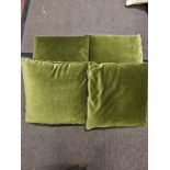 4 x Velvet Green Cushions Size 50 x 50cm ( Ref Cush 121)