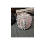 Opal Textured Pouffe In Blush In A Stunning On-Trend Blush Colour Palette, Paired With Both Its