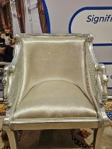 French Empire Style Silvered Fauteuil Inspired By A Design Of Philippe Starck For The London Hotel