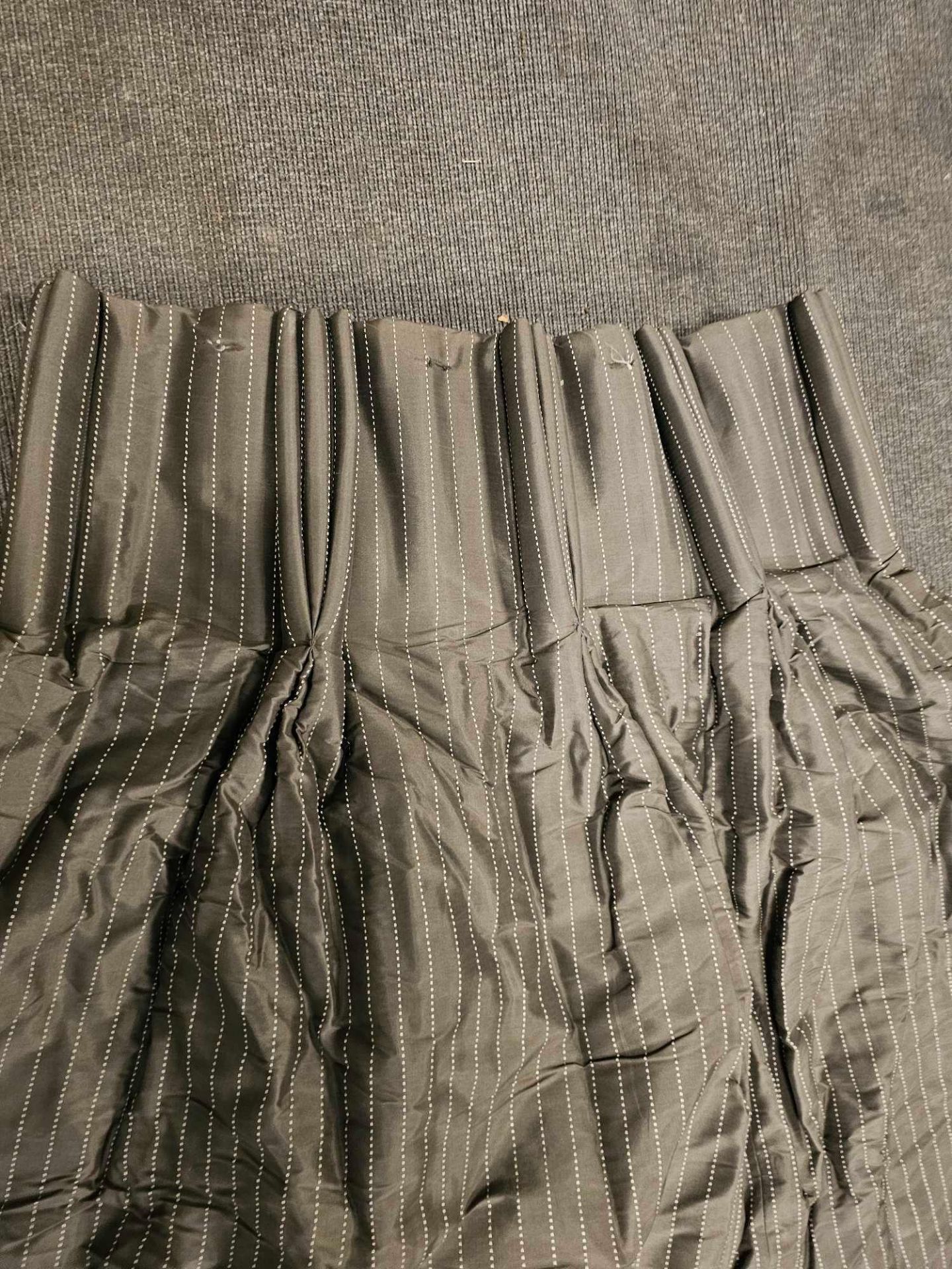 Pair Brown /White Striped Curtain Size 242 x 258cm ( Ref Dorchspa 102) - Image 2 of 3