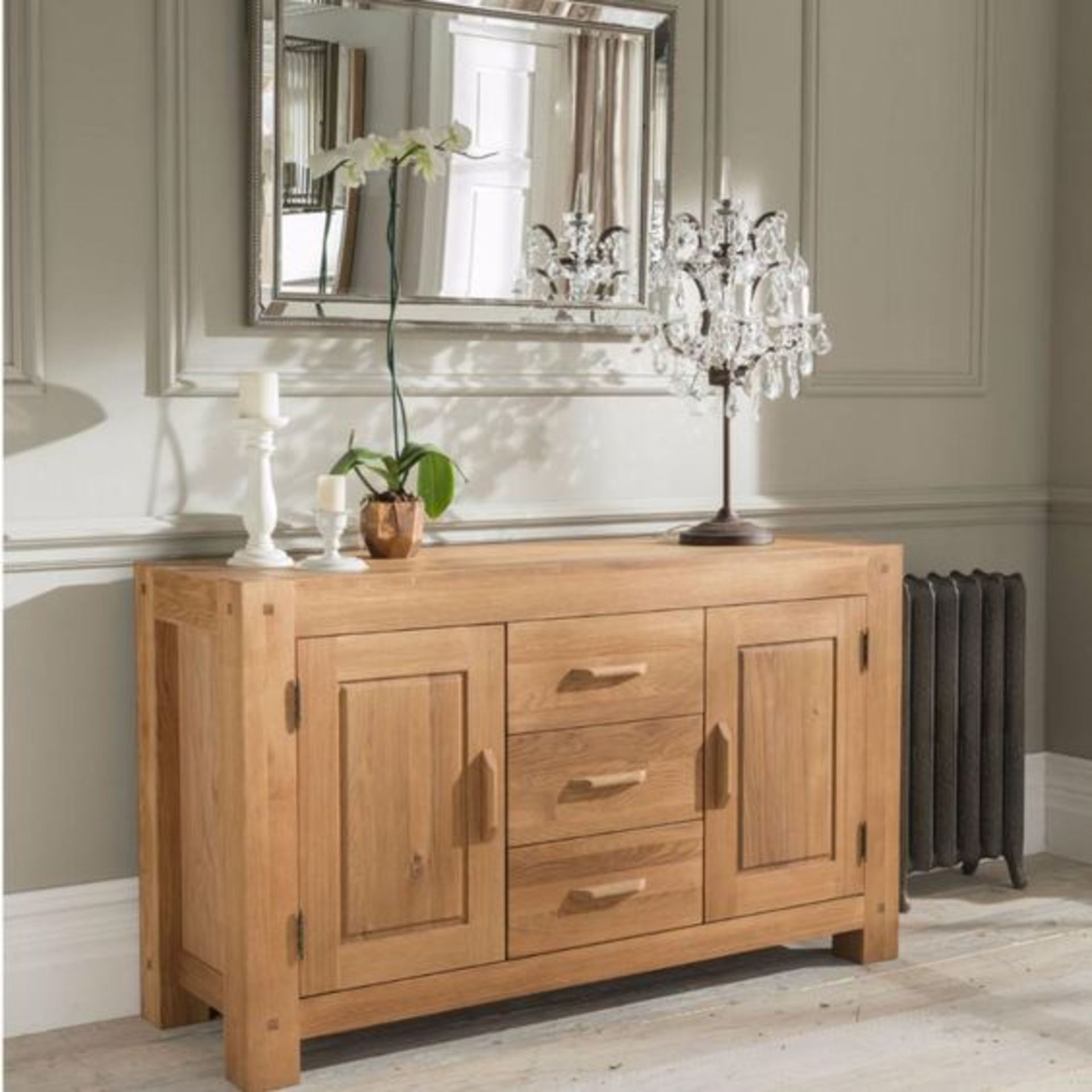 Oak Oregon 3 Drawer Sideboard Bursting With Rustic Charm, The Two Door Three Drawer Sideboard Is A