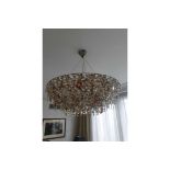 Lolli E Memmoli Ugolino Chandelier Crystals Woven Together Like Fabric, Hung From A Two-