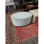 Velvet Ovoid Mint Foot Stool Small Damage To Base 80 x 45 x 46cm (ST17) This Item Is Either