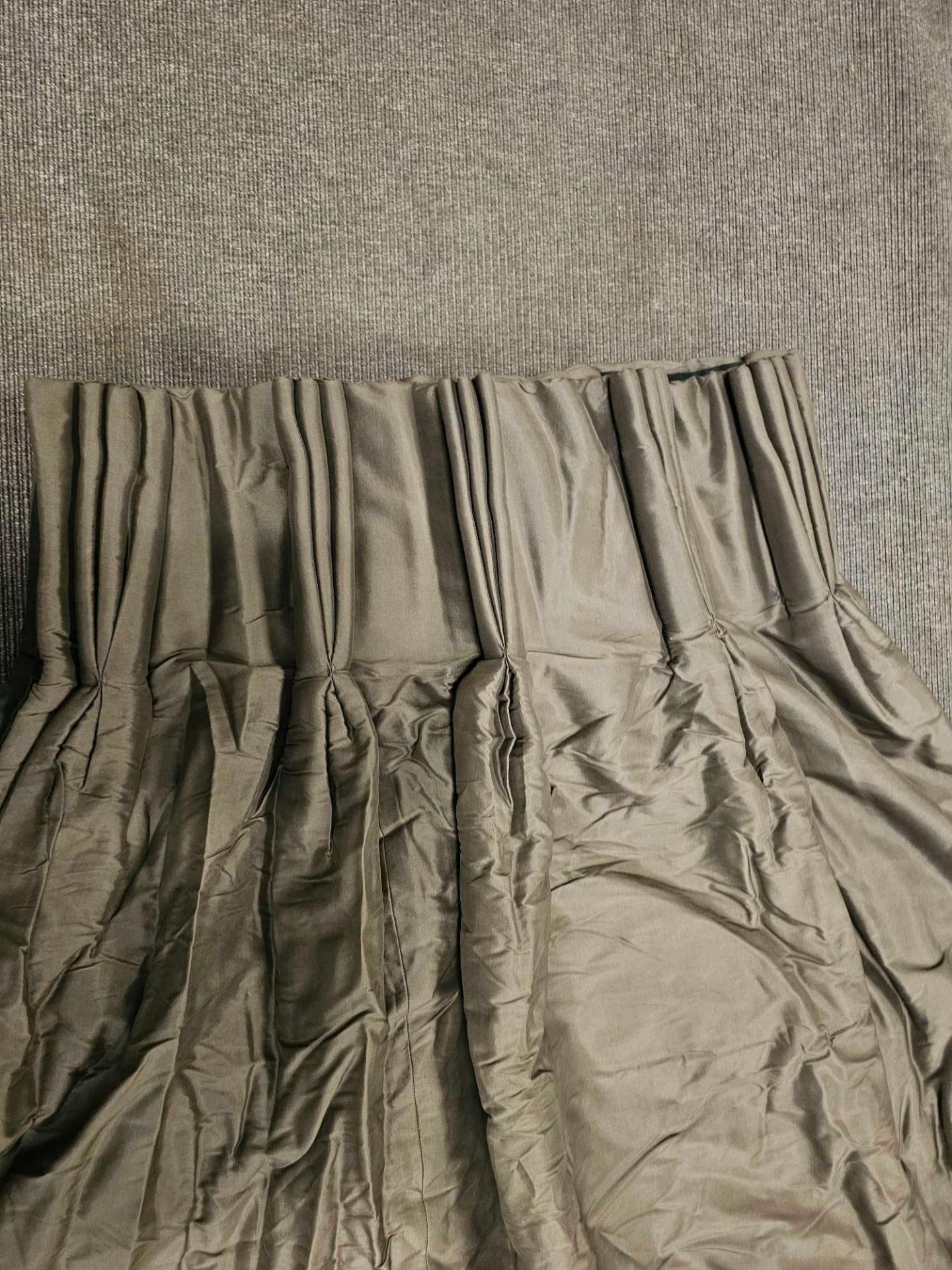 Pair Of Olive Curtains Size 120 x 250cm ( Ref Dorchspa 106) - Image 2 of 3