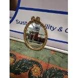 Oval gilt wood mirror bevelled edge Invite the romance of French style into your home with this