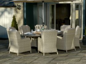 Chedworth 220cm With Lazy Susan, 2 x Recliners And 6 x Chairs Sandstone