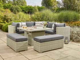 Kingscote Cloud Modular Sofa With Square Firepit Table And 2 Benches