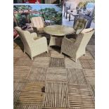 Chedworth 120cm Dining Table With 4 x Chairs Sandstone