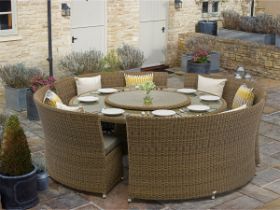 Sahara 150cm Round Table With Lazy Susan And 6 x Chairs