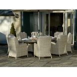 Chedworth 220cm Elliptical Table With 7 x Armchairs