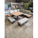 Vilamoura Style Modular Sofa With Square Piston Table And 2 Benches