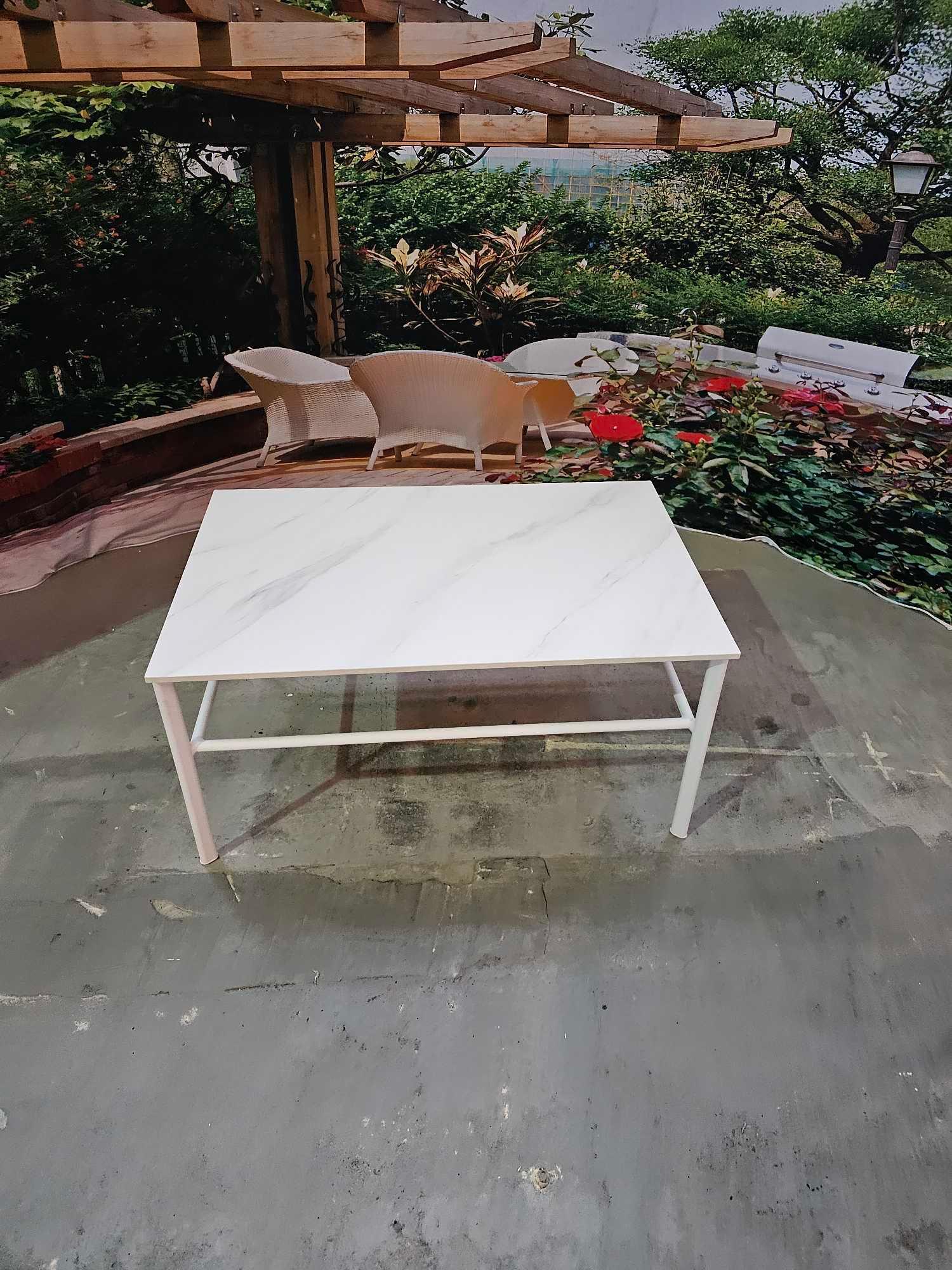 Sample Ctw Coffee Table With Light Sintered Stone Top White