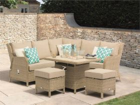 Chedworth Reclining Mini Sofa With Mini Firepit Table