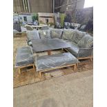 Vogue Rope Modular Sofa With Square Piston Table And 2 Benches Slate