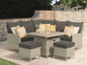 Chatsworth Modular Sofa With Hampton Cloud Square Firepit Table