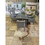Rectangle Ceramic Glass Table With 6 St Lucia Armchairs