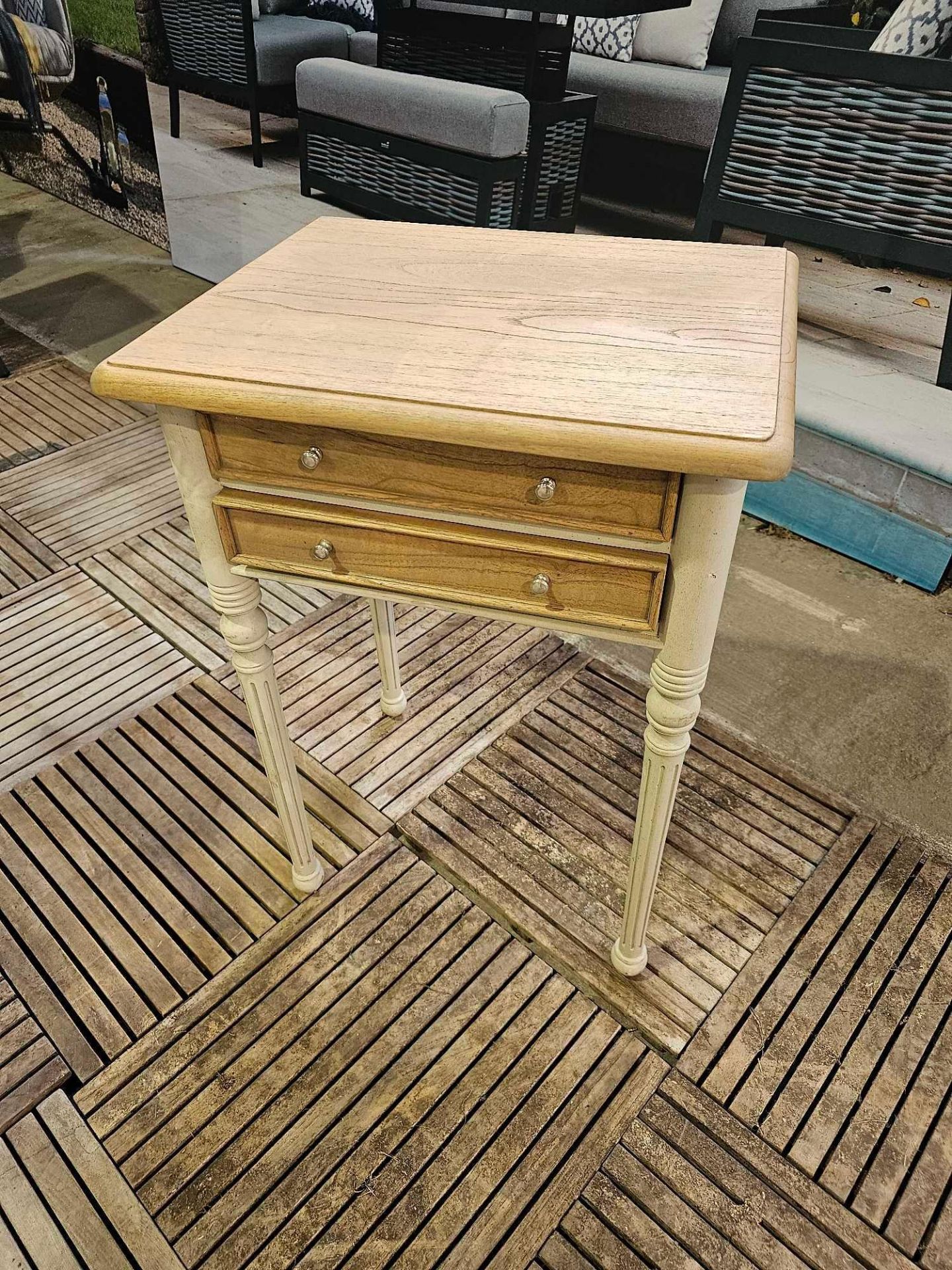 Burlington Hall Table With 2 Drawers Stacked Cream