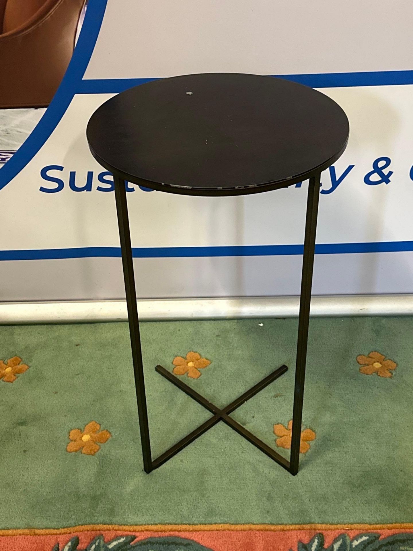 Lesil Living Side Table Xavi Side Table Metal Crossed Legs 40 X 65 cm