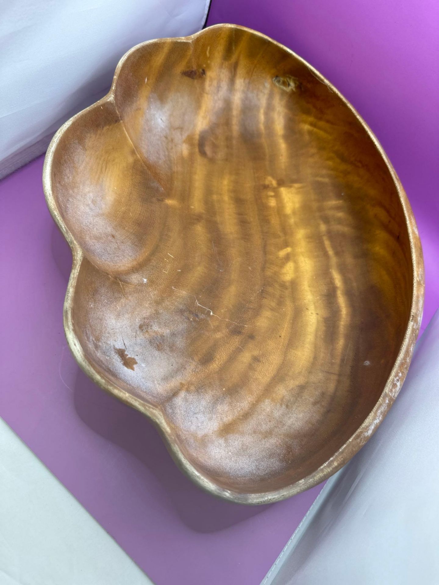 Teak Handmade Fruit Wood Bowl 40 X 30 X 10cm - Image 2 of 3