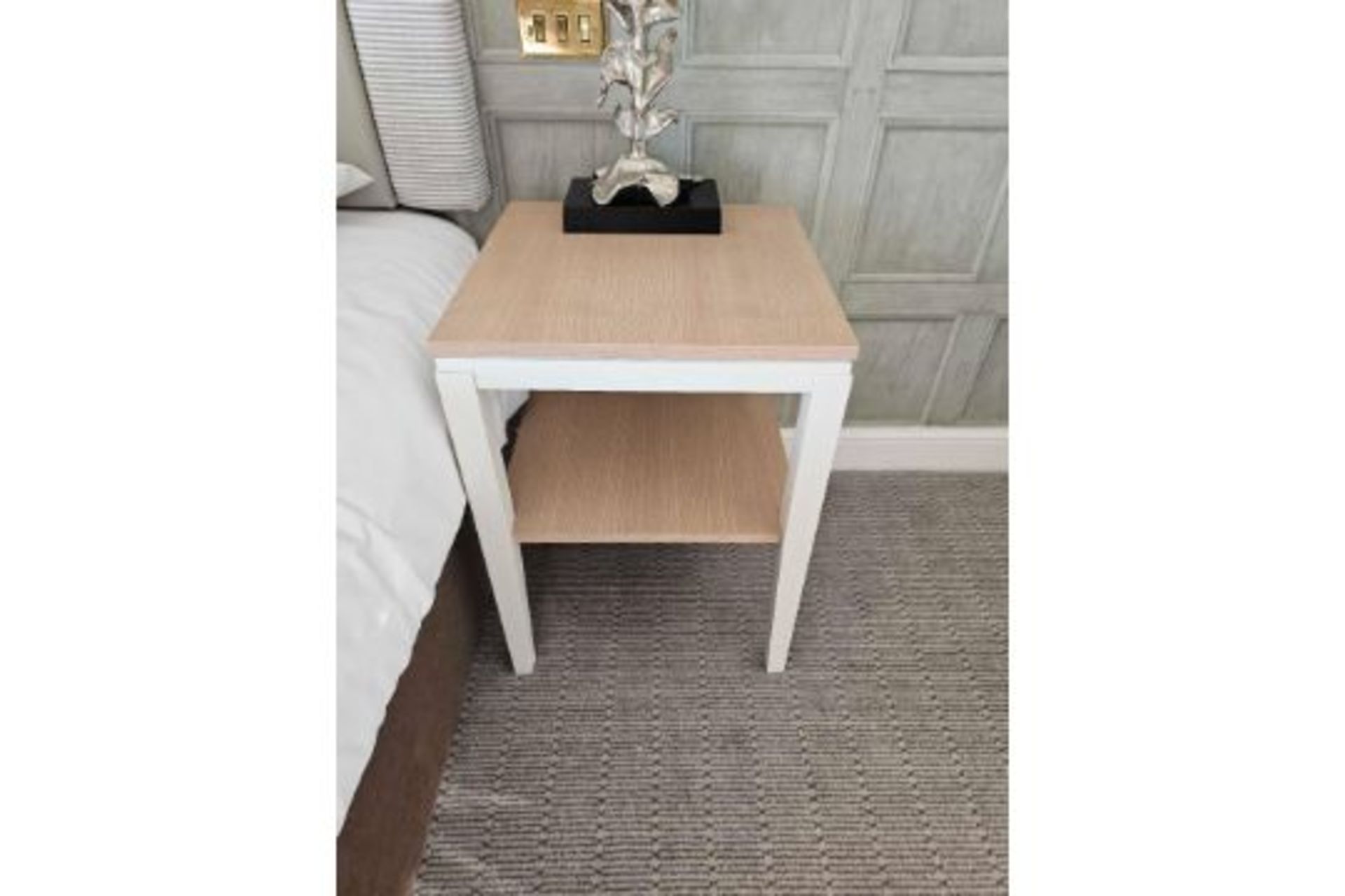 A Pair Of Side Tables A Stylish And Modern Gardenia White Painted Side Table With Undershelf, The