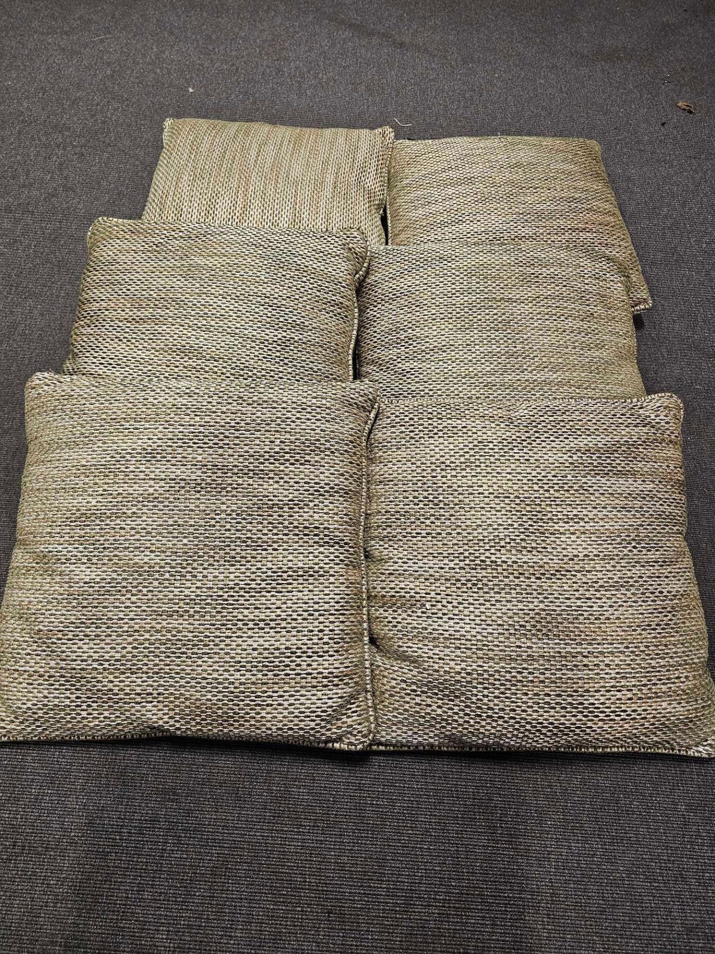 6 x Gold/Black Silk Cushions Size 45 x 45cm ( Ref Cush 143(