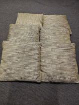 6 x Gold/Black Silk Cushions Size 45 x 45cm ( Ref Cush 143(