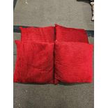 4 x Corded Red Cushions Size 45 x 45cm ( Ref Cush 125)