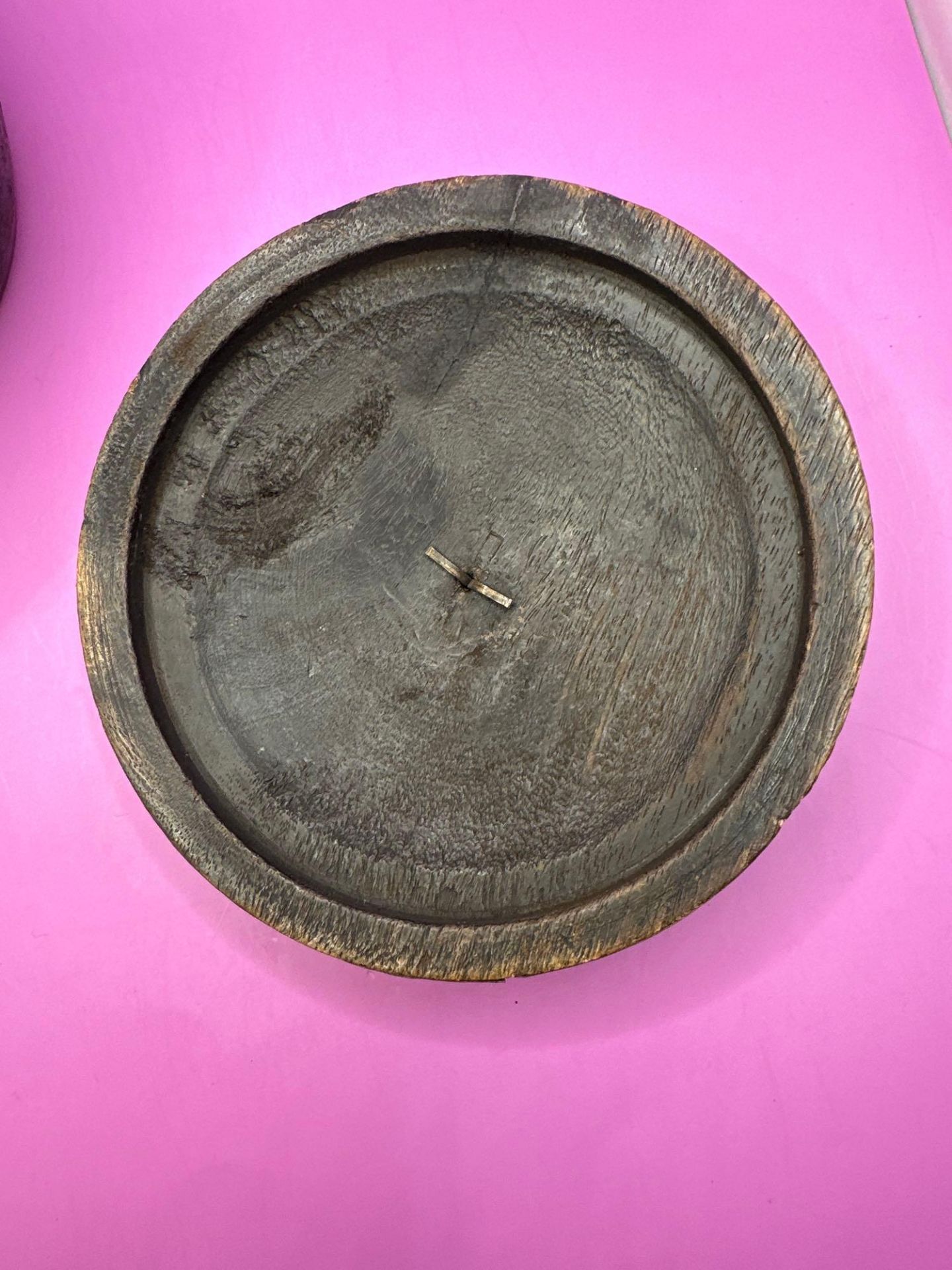 Wooden Round Decorated Pot With Lid 16 X 17cm - Bild 4 aus 5