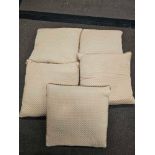5 x Cream Dot Cushions Piped Edge Size 35 x 35cm ( Ref Cush 128)