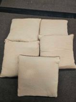 5 x Cream Dot Cushions Piped Edge Size 35 x 35cm ( Ref Cush 128)