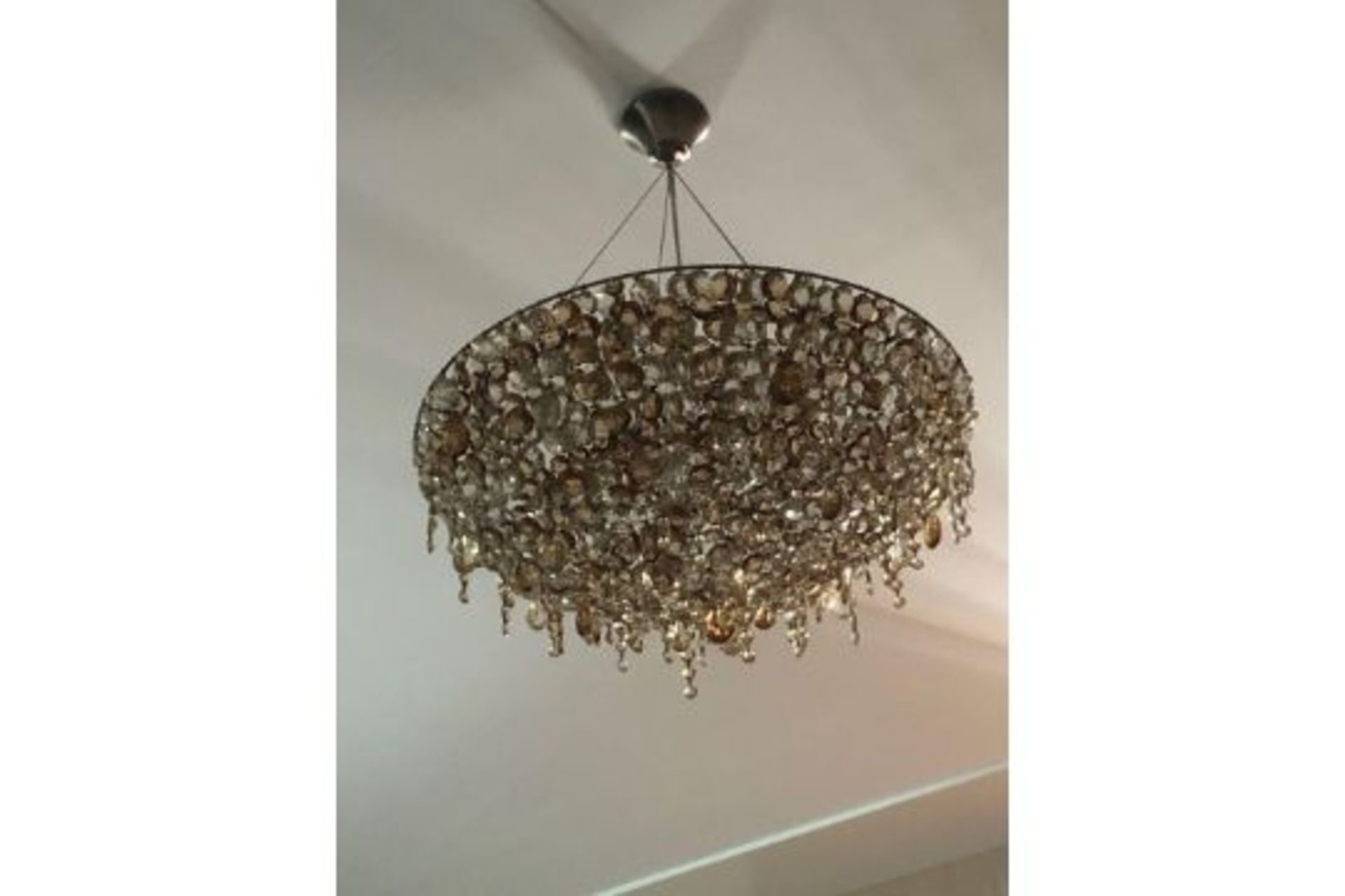 Lolli E Memmoli Ugolino Chandelier Crystals Woven Together Like Fabric, Hung From A Two-