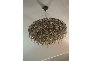 Lolli E Memmoli Ugolino Chandelier Crystals Woven Together Like Fabric, Hung From A Two-