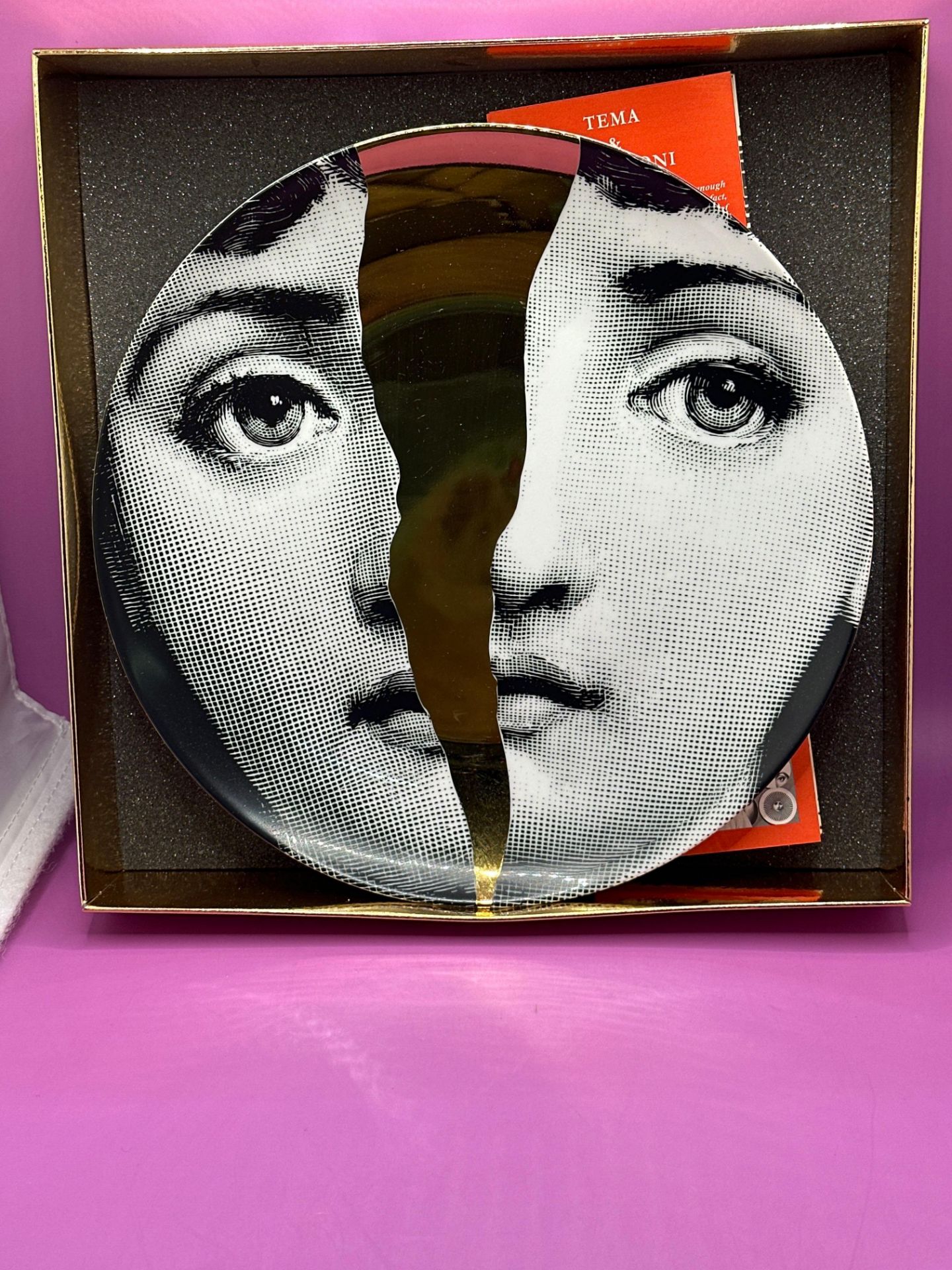 Fornasetti Italy Porcelain Tema E Variazioni No. 10 Wall Plate Presented In A Fornasetti Box