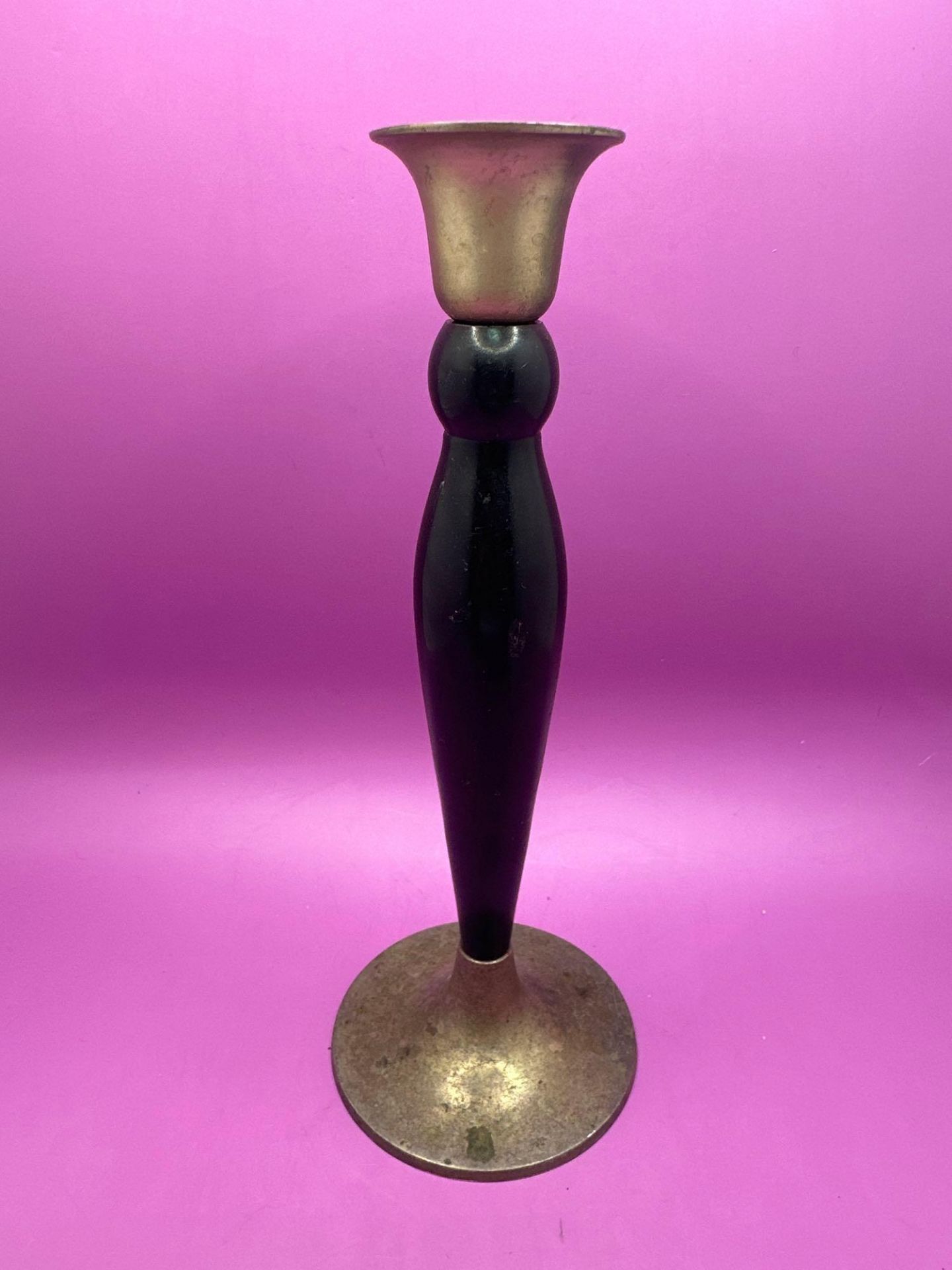 Brass And Black Candle Stick 21 cm