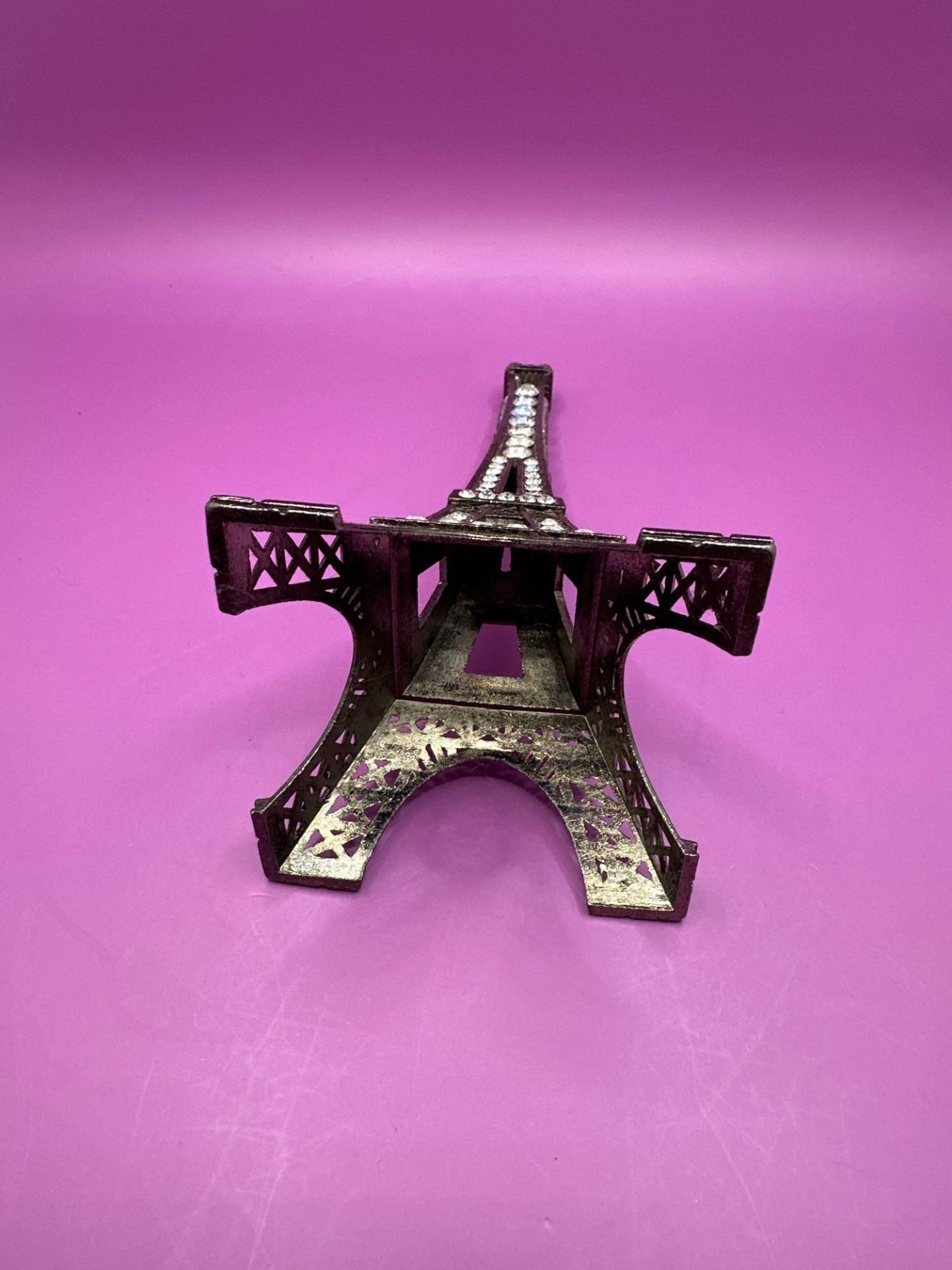 Metal Eiffel Tower With Gem Stones - Image 4 of 4