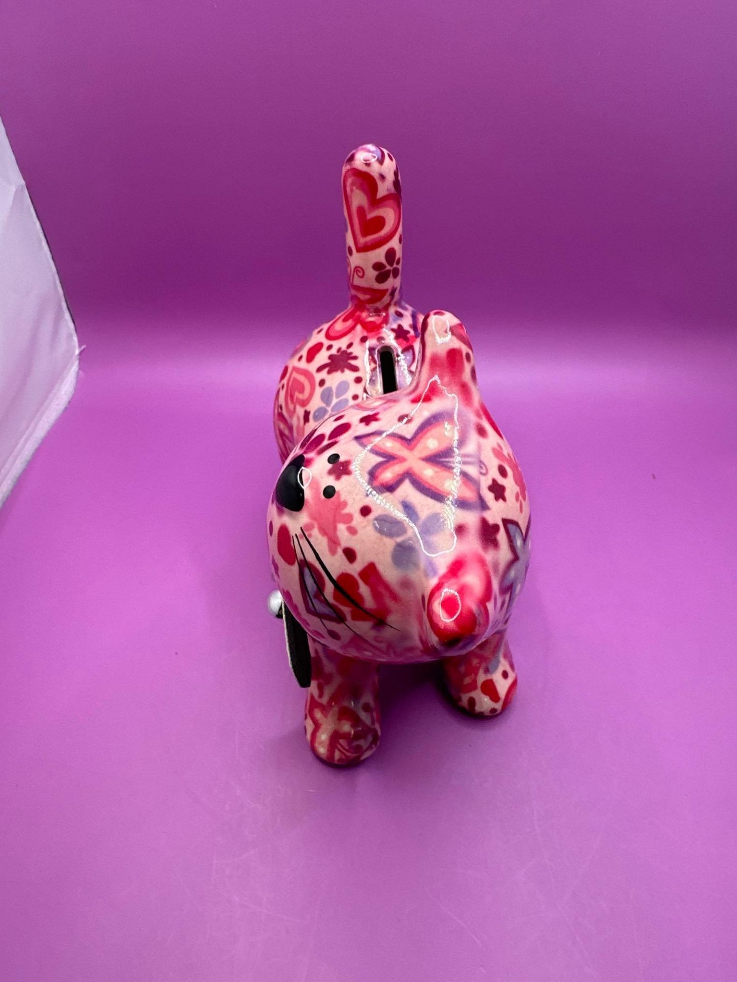 Pomme Pidou Kitty Cat Money Box Pink With Butterflies Money Box - Image 3 of 6
