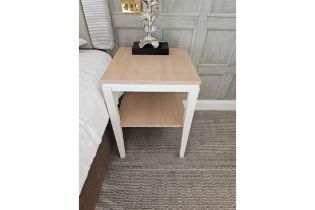 A Pair Of Side Tables A Stylish And Modern Gardenia White Painted Side Table With Undershelf, The