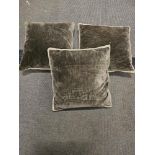 3 x Chocolate Brown Cushions Embroidery Edge Size 40 x 40cm ( Ref Cush 134)