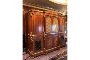 Bespoke Dorchester Break Front Large Cabinet In Walnut Central Full Length Double Door With Doors